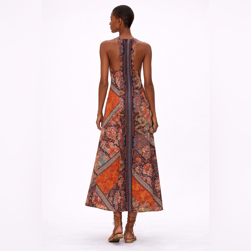 Organic Cotton Bohemian Patchwork Print Long Maxi Dress w/ Pockets 4 Seasons XL - Picture 7 of 15